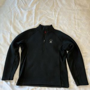Spyder Black 1/2 Zipper Pullover Jacket. Size Medium